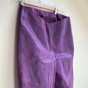 Leather Pants, Purple snake print. “I Am Gia, “